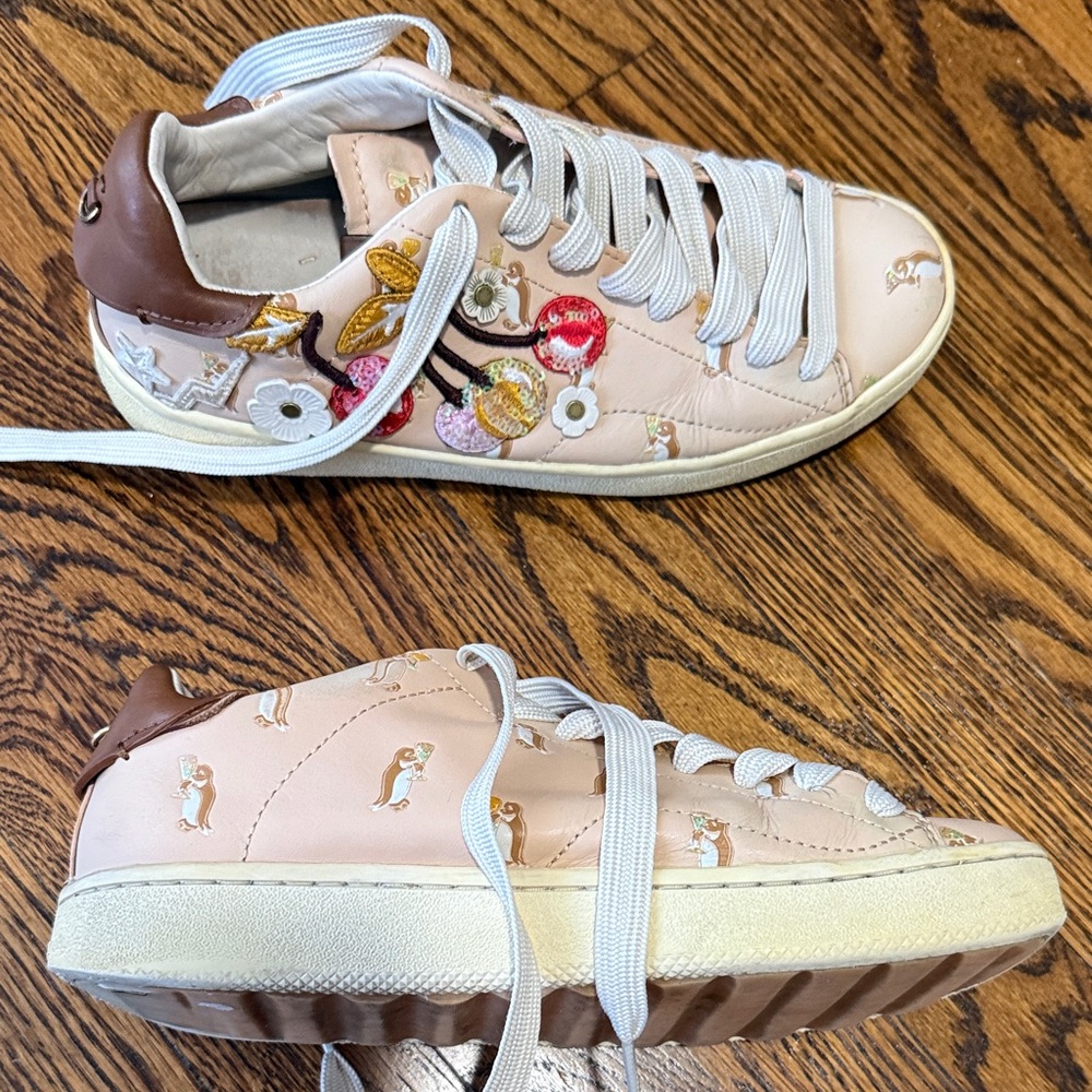 Coach light pink Sneakers with cherry and floral details - Picture 3 of 5